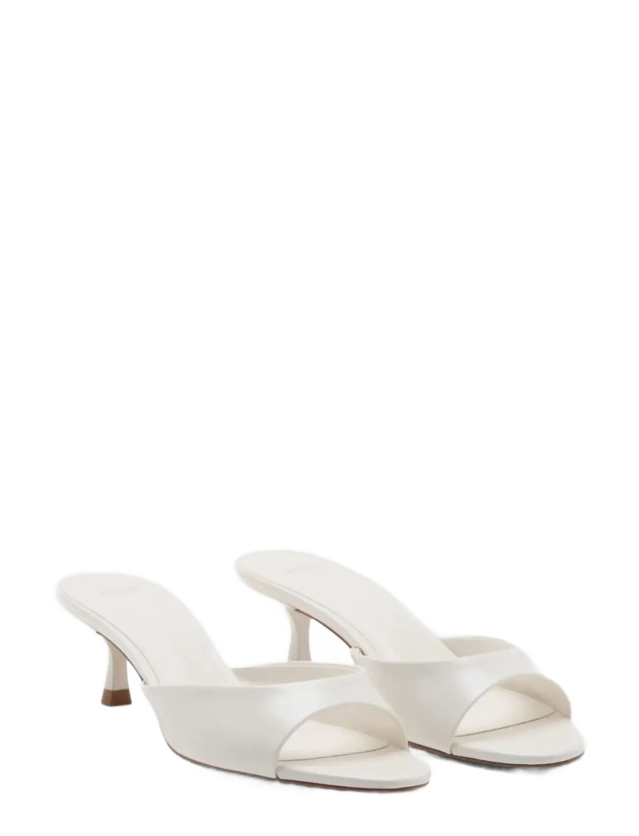 Mango - Kitten-heel sandals with strap - mules med klack - white - 1