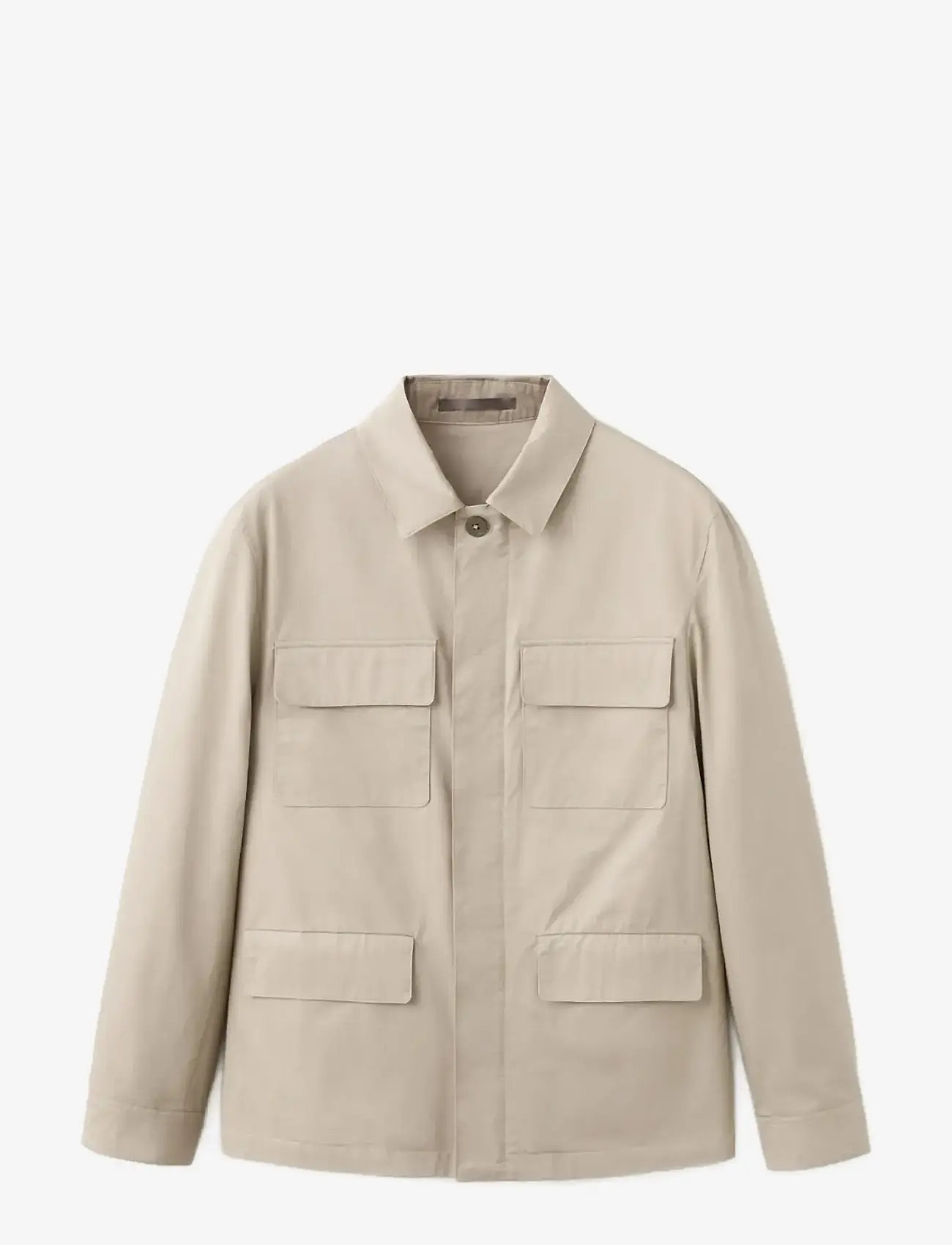 Mango - 100% cotton multi-pocket jacket - forårsjakker - light beige - 1