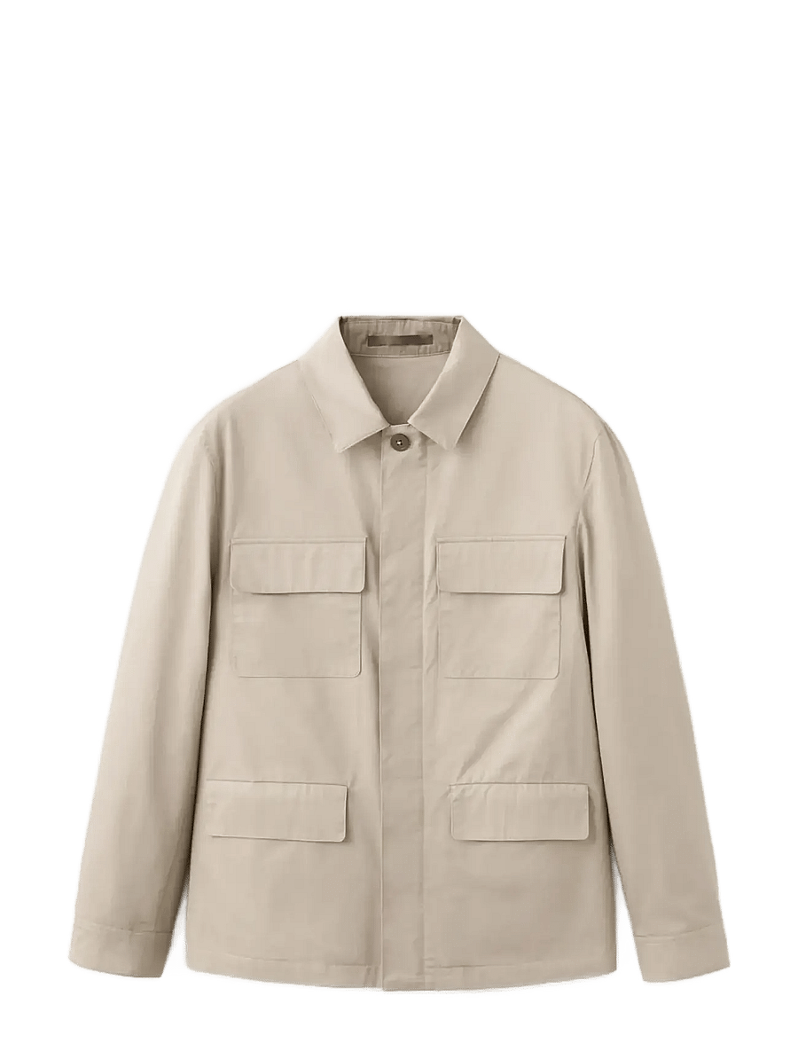 Mango - 100% cotton multi-pocket jacket - vårjackor - light beige - 1