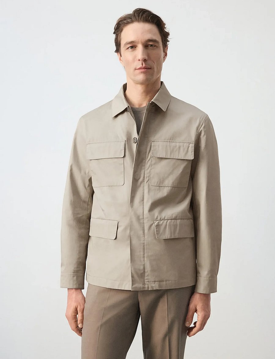 Mango - 100% cotton multi-pocket jacket - vårjackor - light beige - 0