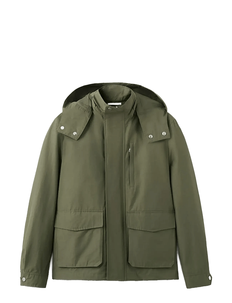 Mango - Water-repellent bomber jacket with detachable hood - vårjackor - green - 0