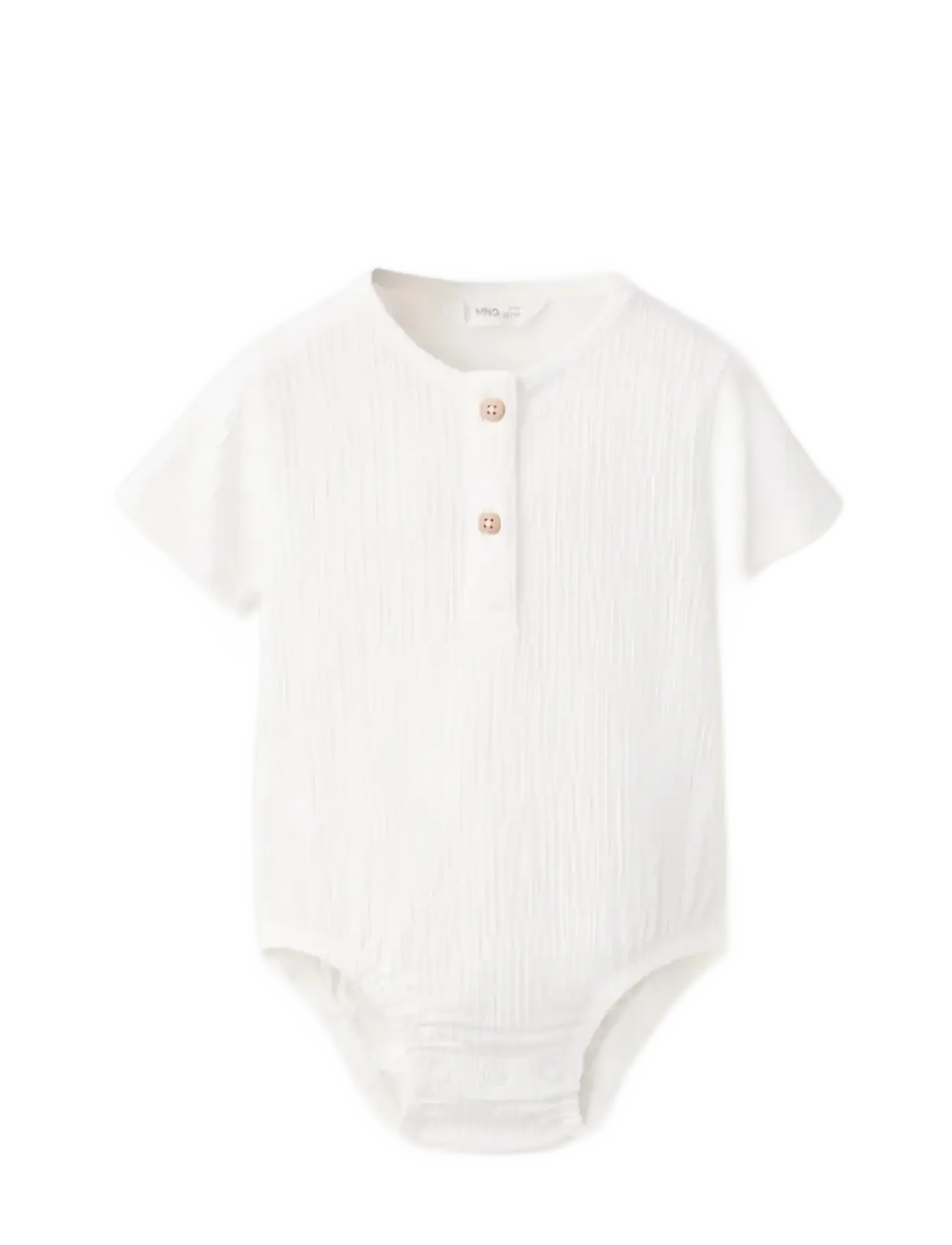 Mango Cotton Bodysuit Buttons, 1-3M, White, Bodysuits > Kortærmede, Børn