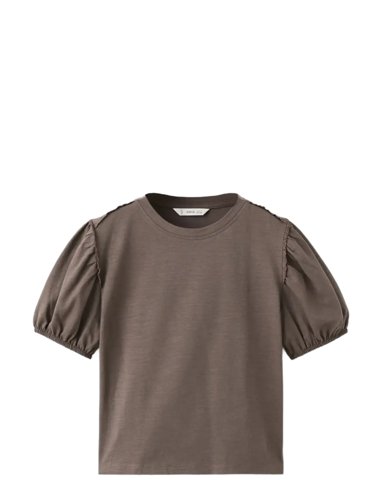 Mango Puff-sleeve short-sleeve T-shirt - Overdele - BROWN / brown