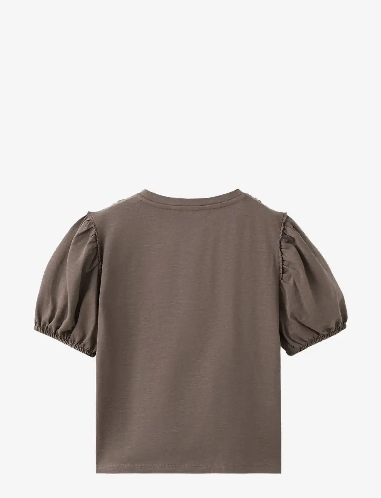 Mango - Puff-sleeve short-sleeve T-shirt - kortærmede t-shirts - brown - 2