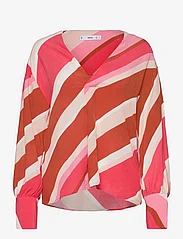 Mango - Oversize printed blouse - langærmede bluser - pink - 0