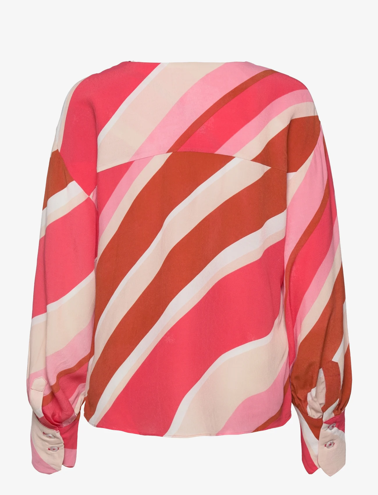 Mango - Oversize printed blouse - langærmede bluser - pink - 1