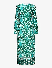 Mango - Printed cut-out detail dress - midi kjoler - green - 0