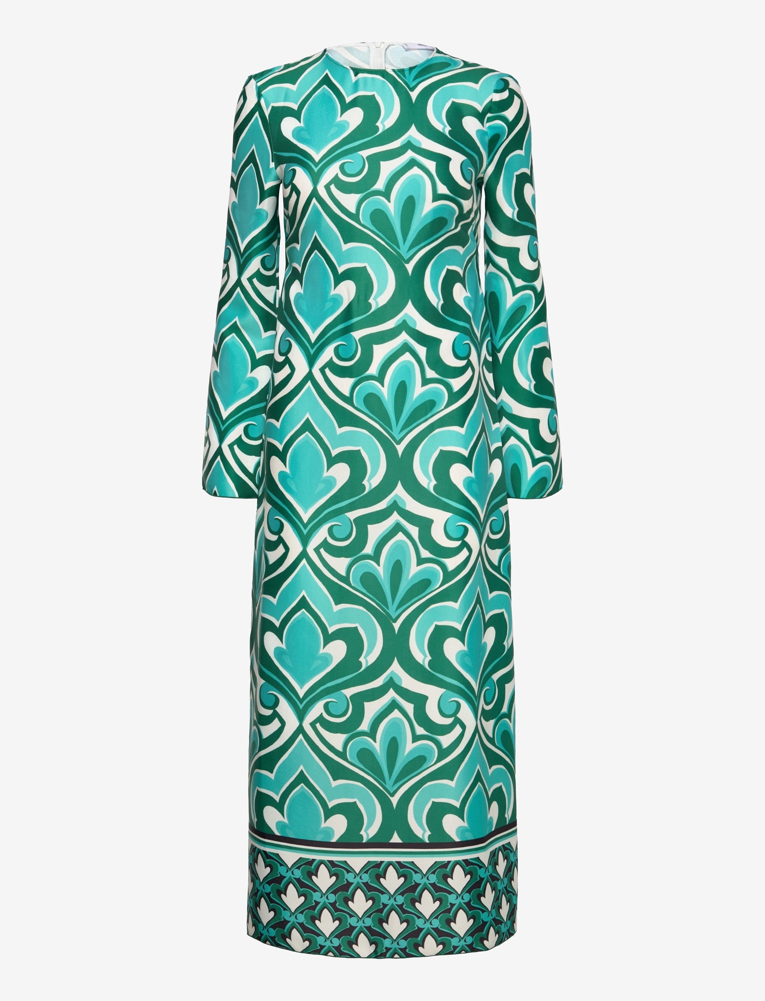 Printed cut-out detail dress - GREEN