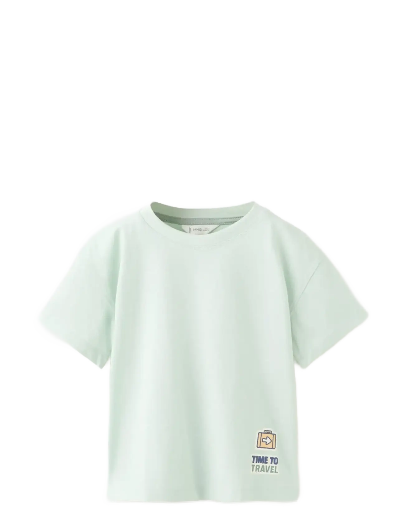 Mango Printed cotton-blend t-shirt - Overdele - TURQUOISE - AQUA / green