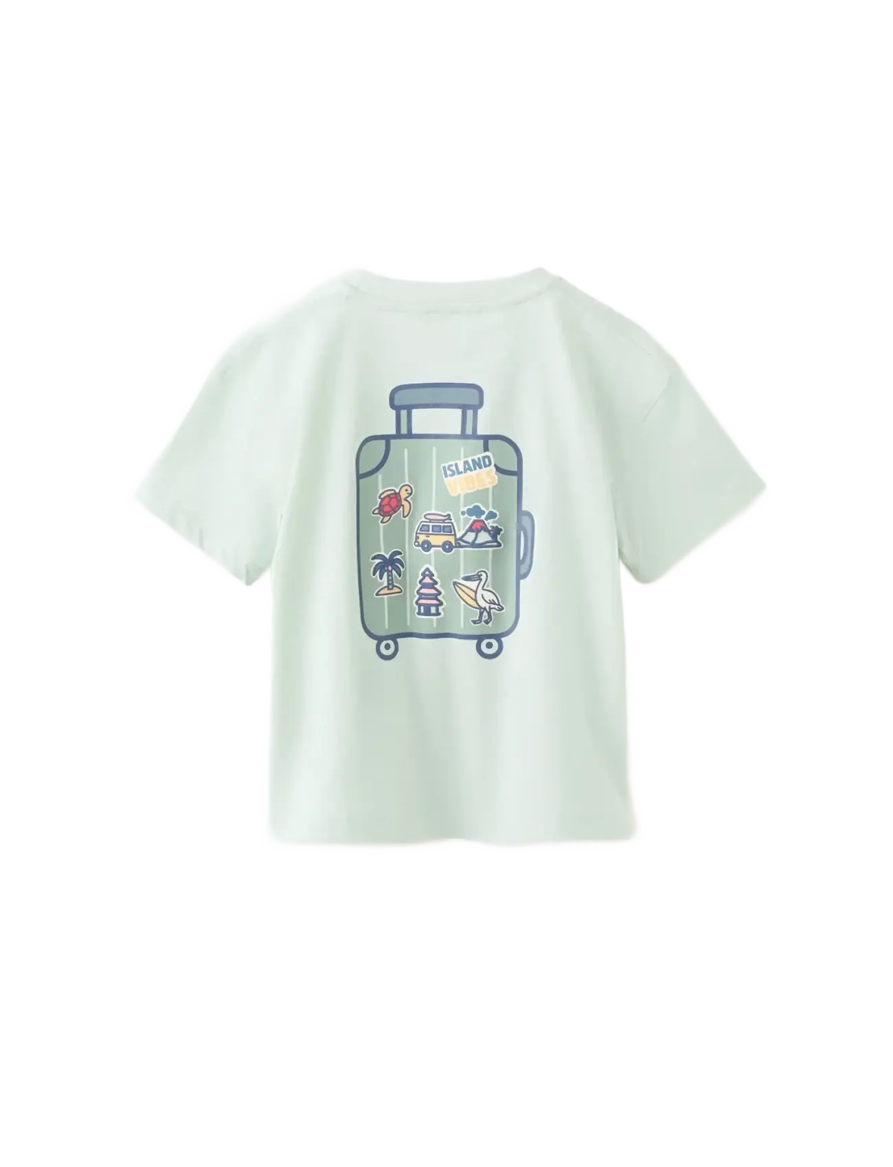 Mango - Printed cotton-blend t-shirt - kortärmade t-shirts - turquoise - aqua - 1