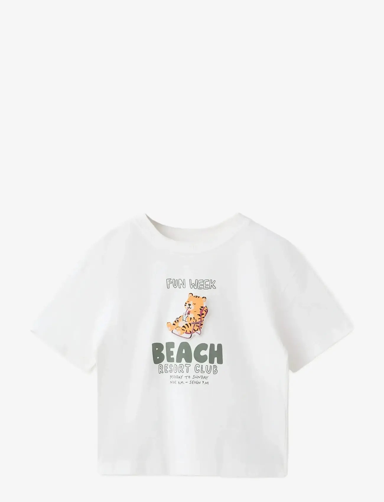 Mango - Printed cotton-blend t-shirt - kortærmede t-shirts - white - 0
