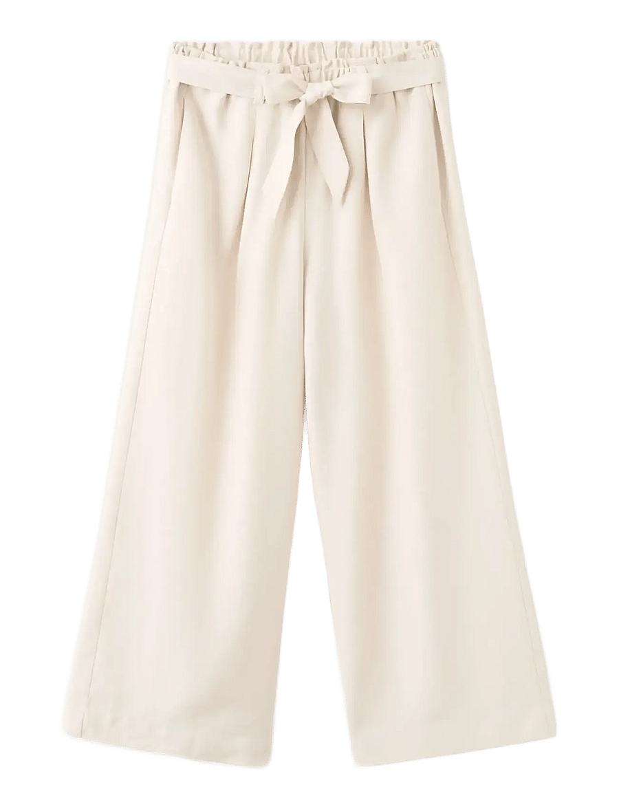 Mango - Flowy straight-fit trousers with bow - bukser - light beige - 0