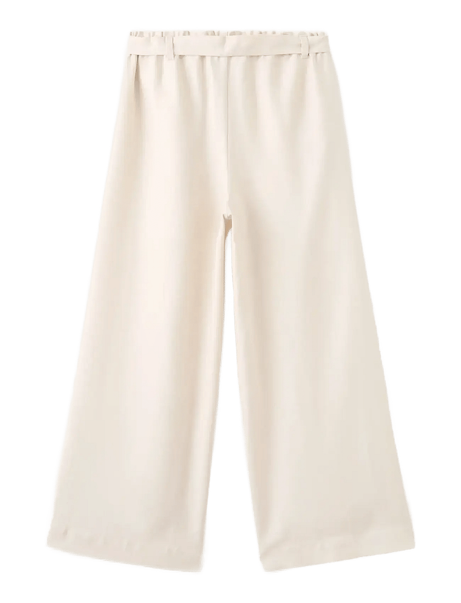 Mango - Flowy straight-fit trousers with bow - bukser - light beige - 1
