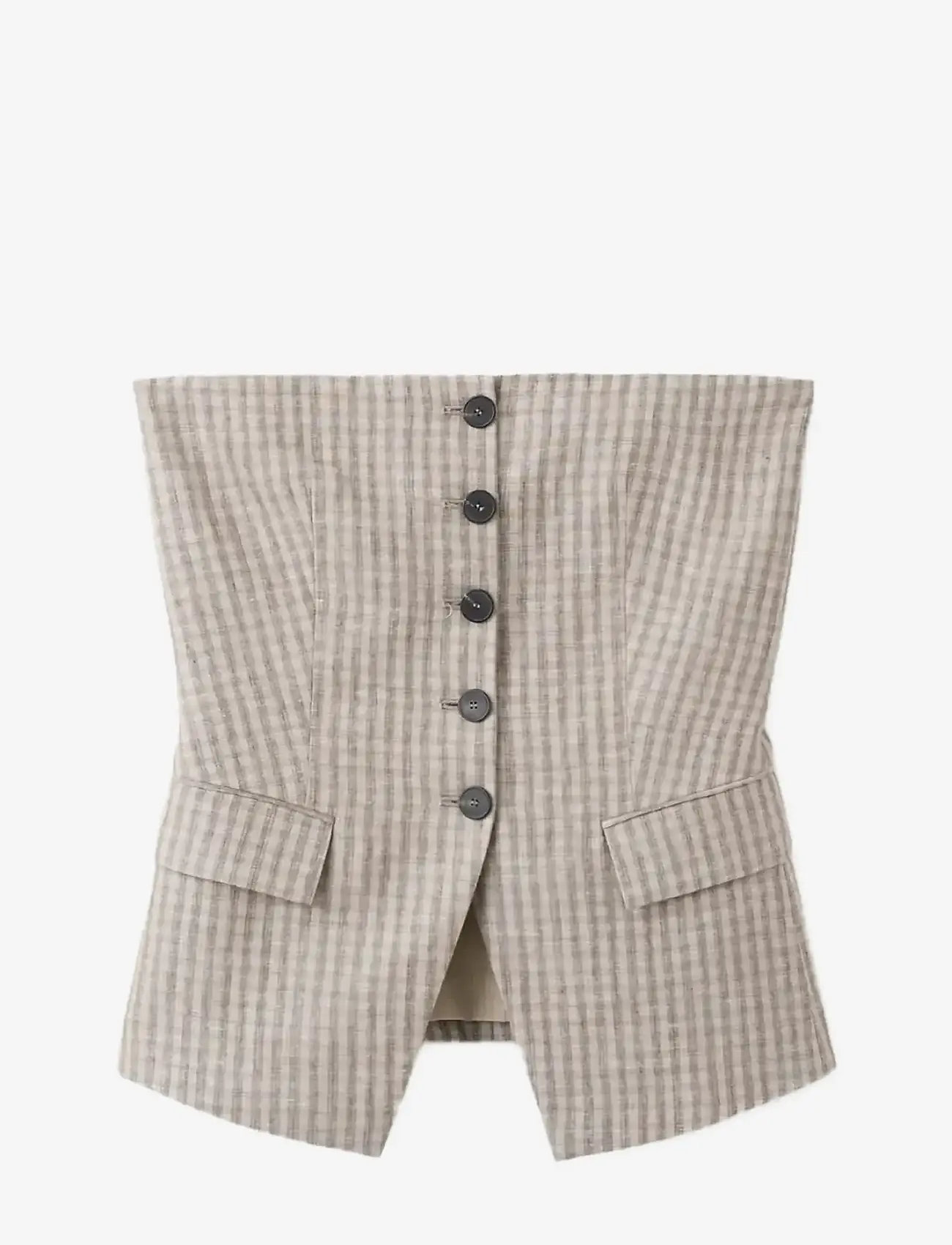 Mango - Bandeau top with buttons - crop tops - lt pastel grey - 1