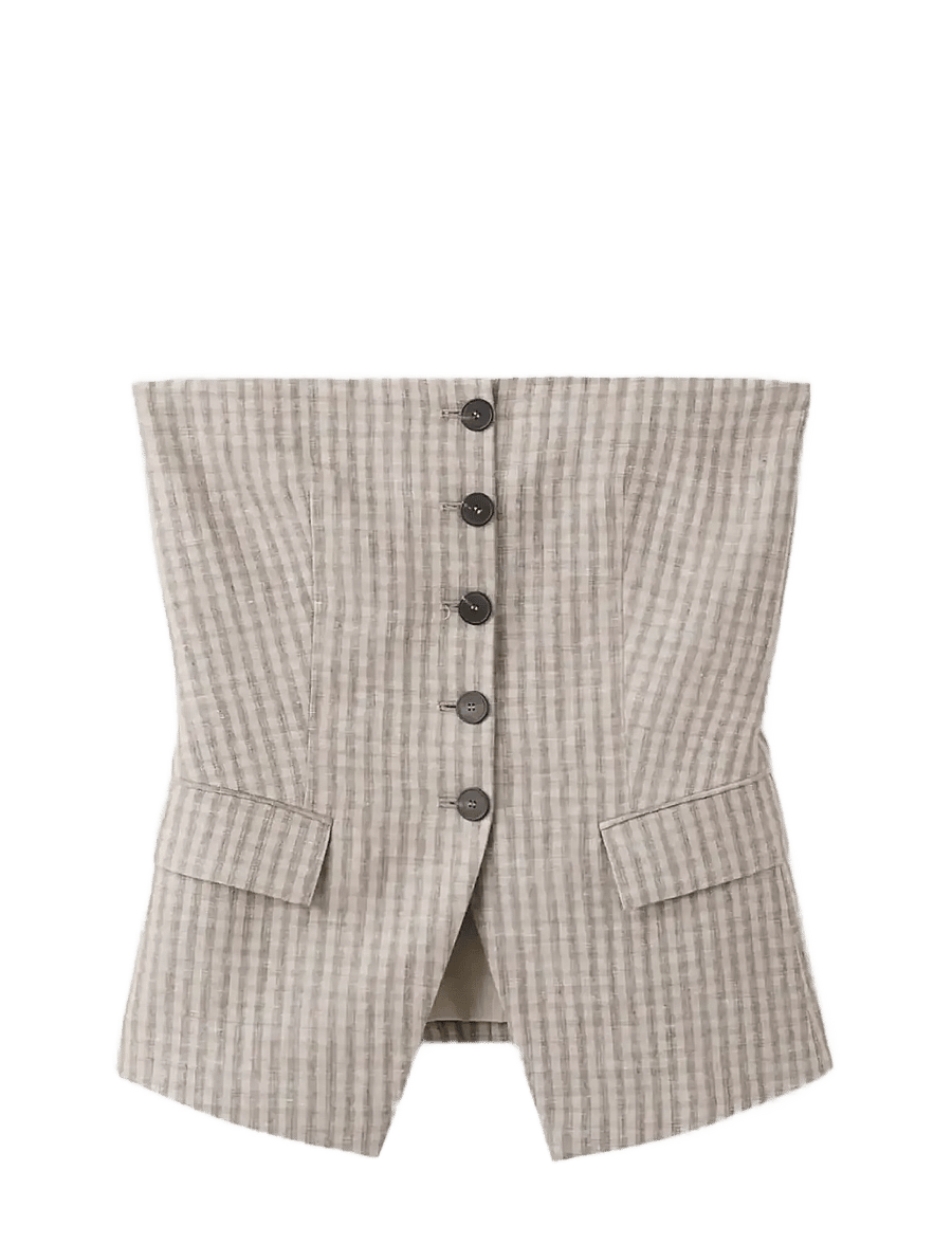 Mango - Bandeau top with buttons - crop tops - lt pastel grey - 1