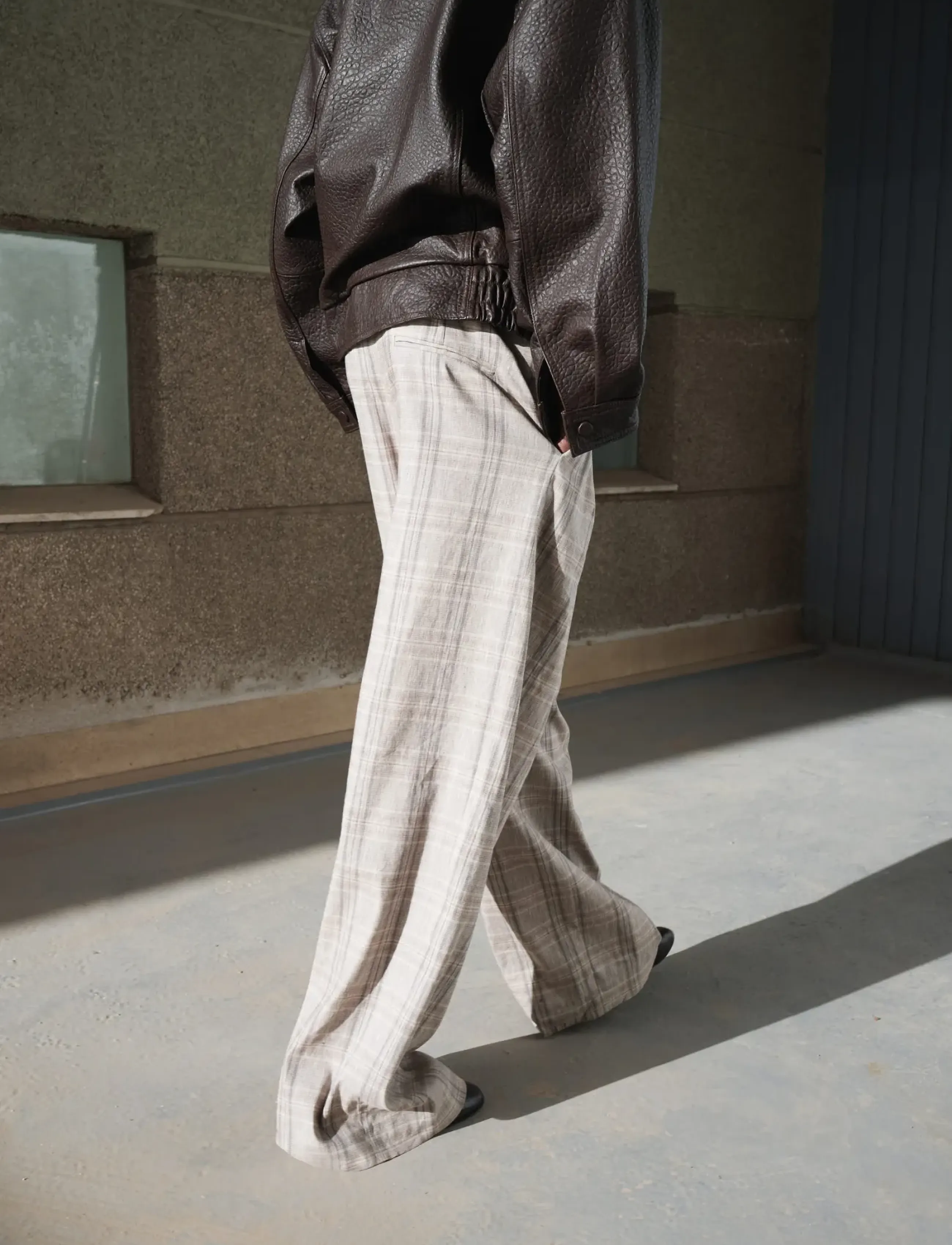 Mango - Check pleated trousers - habitbukser - lt pastel grey - 2