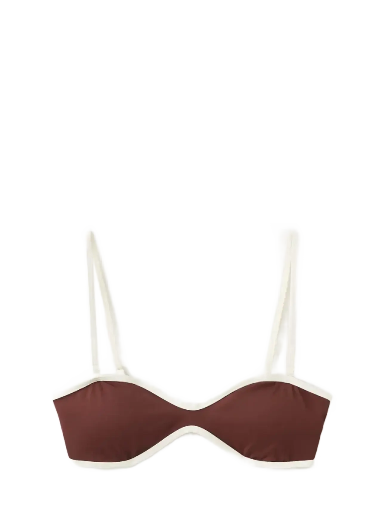 MANGO Bikini Oberteil With Contrasting Trim Burgundy - S - Damen