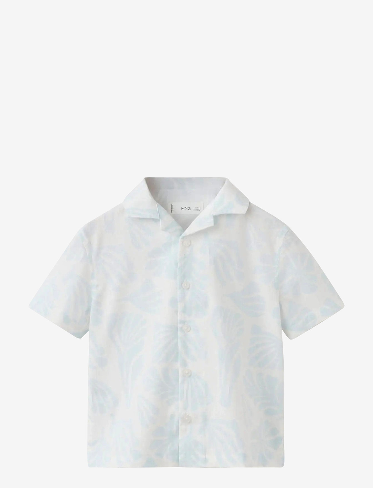 Mango - Printed short-sleeved shirt - kortærmede skjorter - white - 0