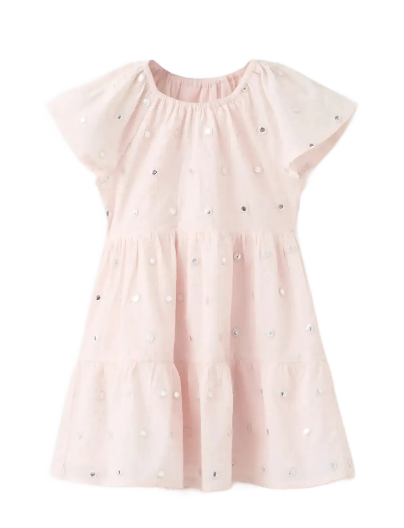 Mango Flowy dress with sparkle details - Nyheter - LT-PASTEL PINK / pink/rose