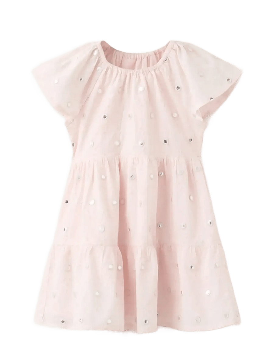Mango - Flowy dress with sparkle details - kortærmede babykjoler - lt-pastel pink - 1