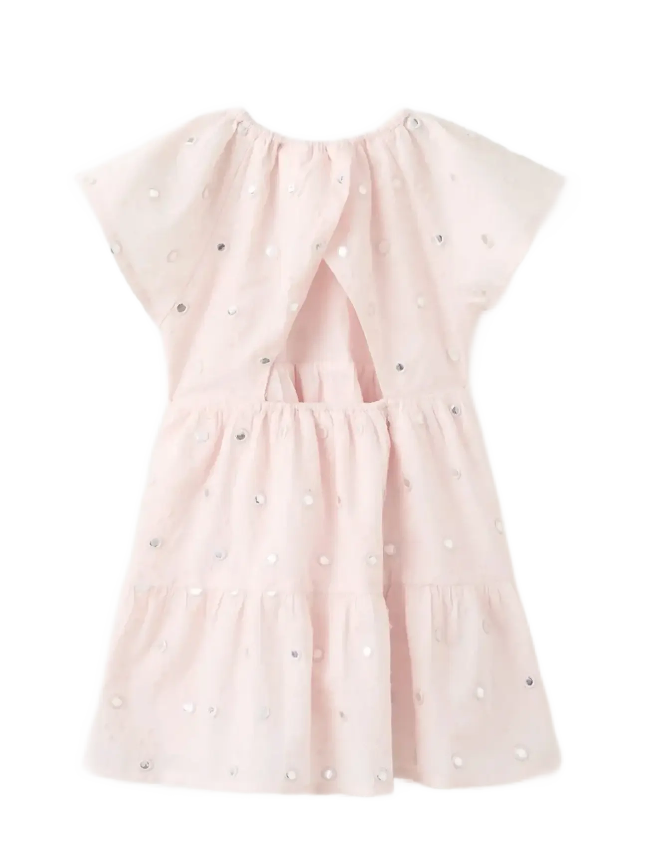 Mango - Flowy dress with sparkle details - kortærmede babykjoler - lt-pastel pink - 2