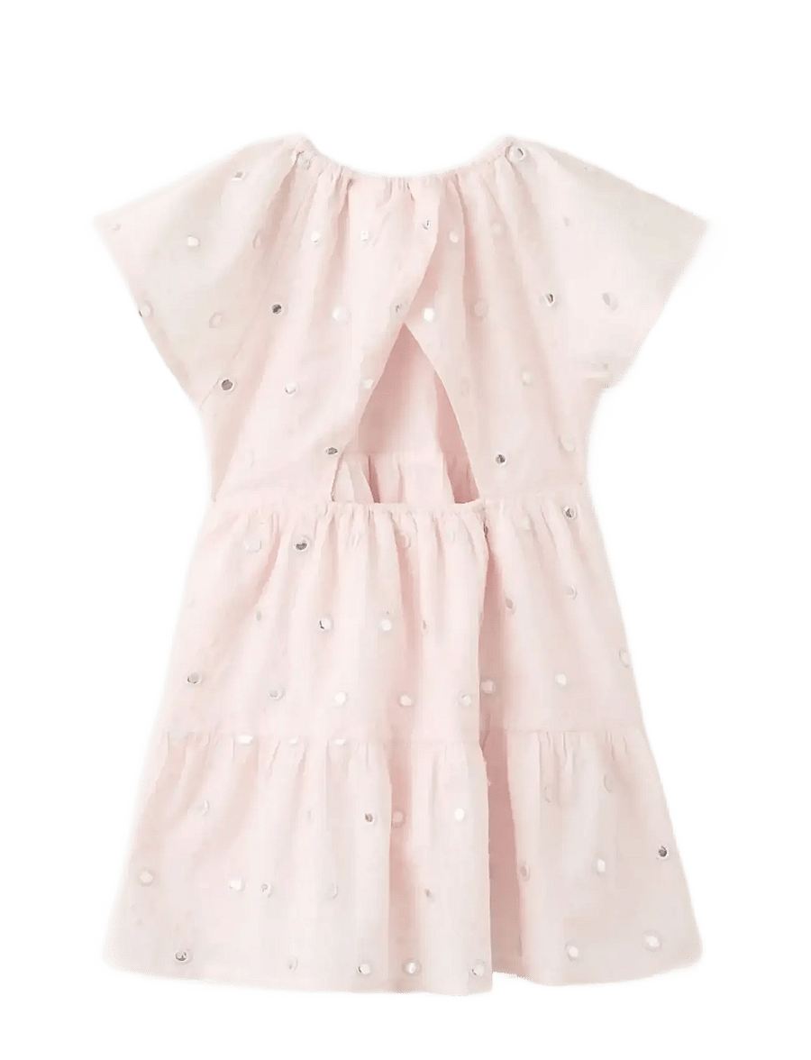 Mango - Flowy dress with sparkle details - kortærmede babykjoler - lt-pastel pink - 2