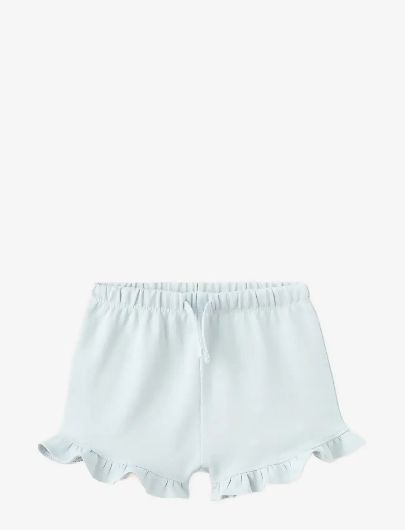 Mango - Frilled cotton shorts - casual shorts - lt-pastel blue - 0