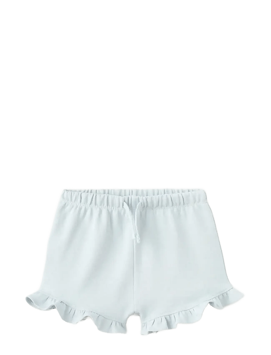 Mango - Frilled cotton shorts - casual shorts - lt-pastel blue - 0