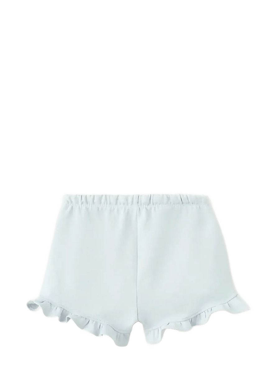 Mango - Frilled cotton shorts - casual shorts - lt-pastel blue - 1