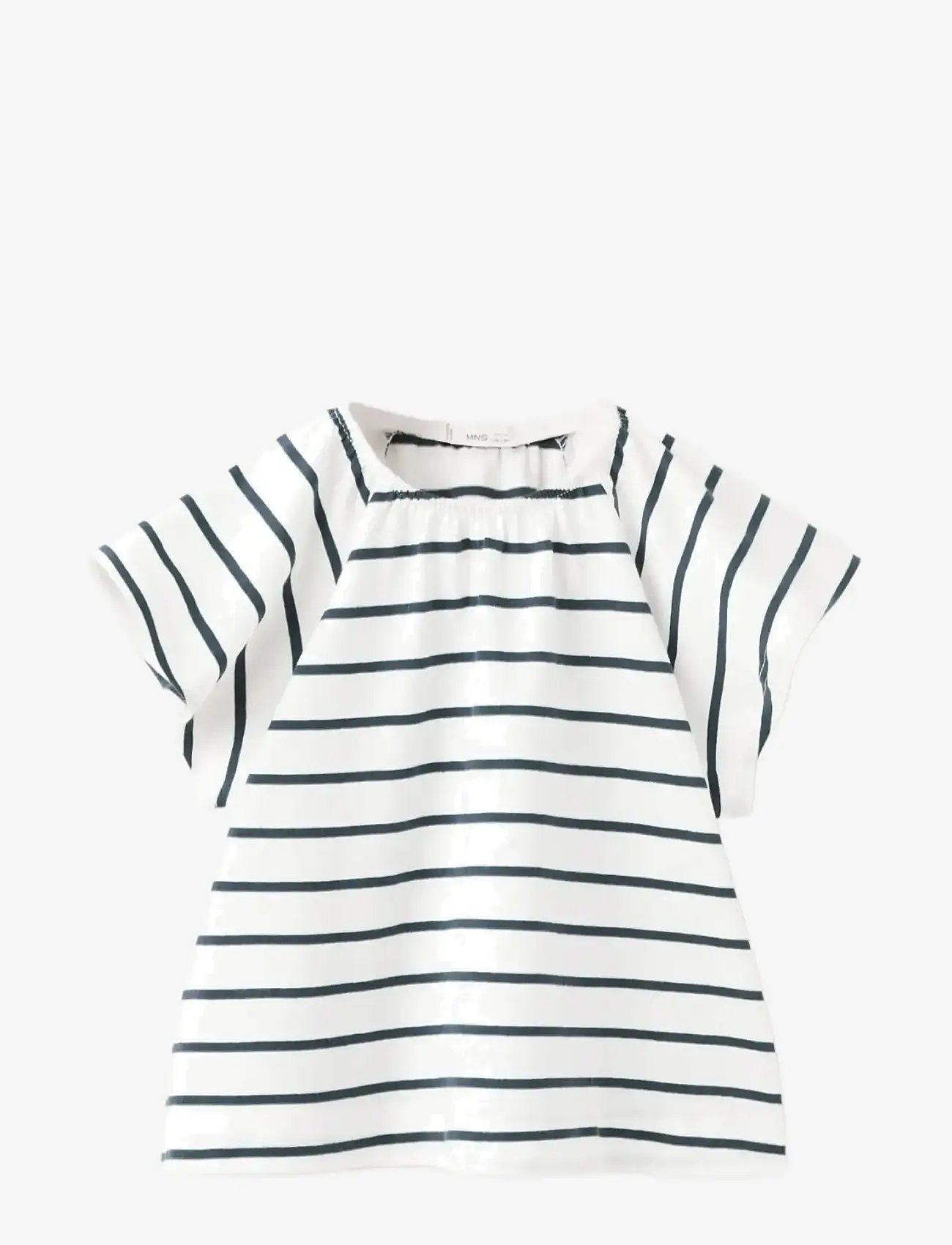 Mango - Striped cotton T-shirt - kortærmede t-shirts - navy - 0