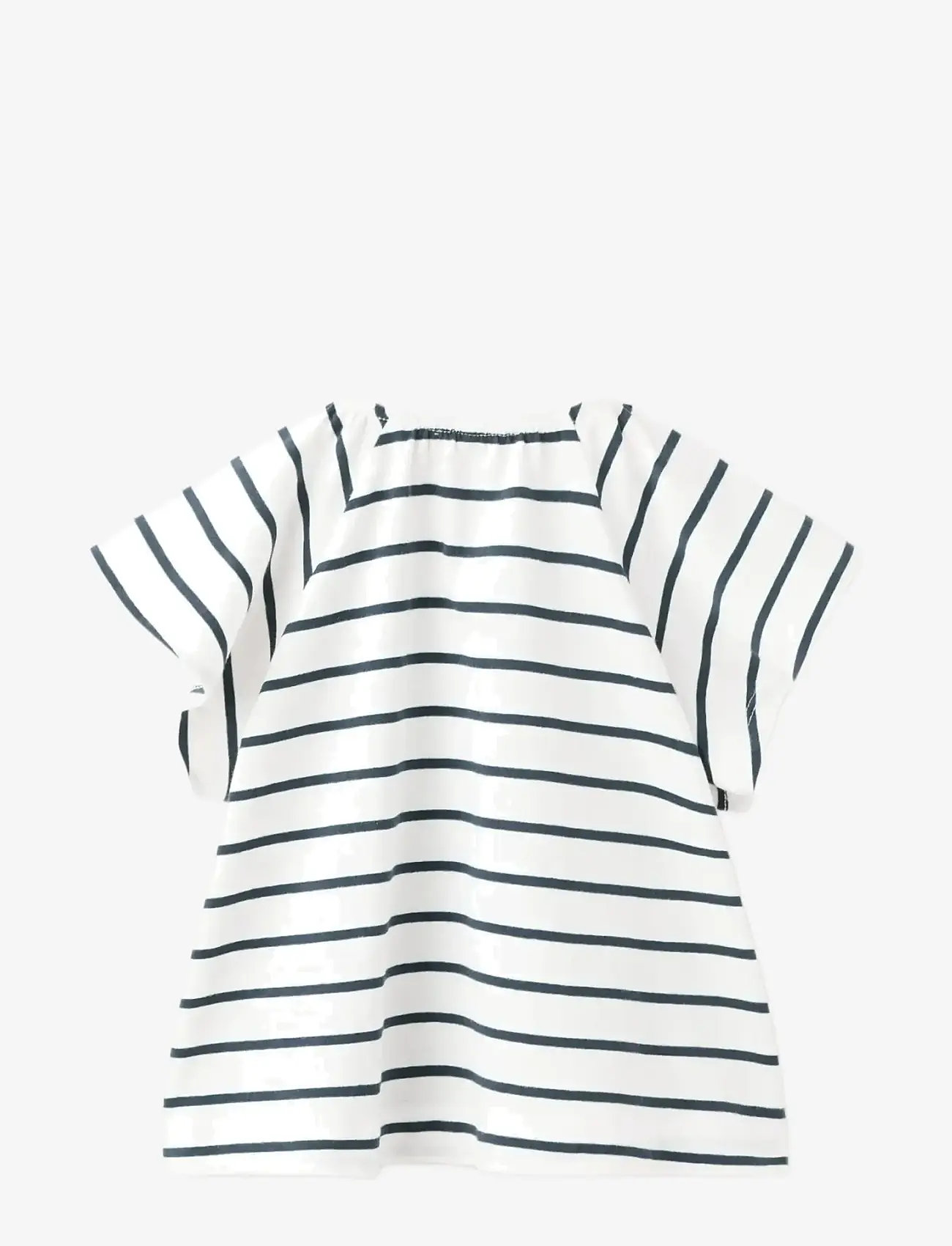 Mango - Striped cotton T-shirt - kortærmede t-shirts - navy - 1