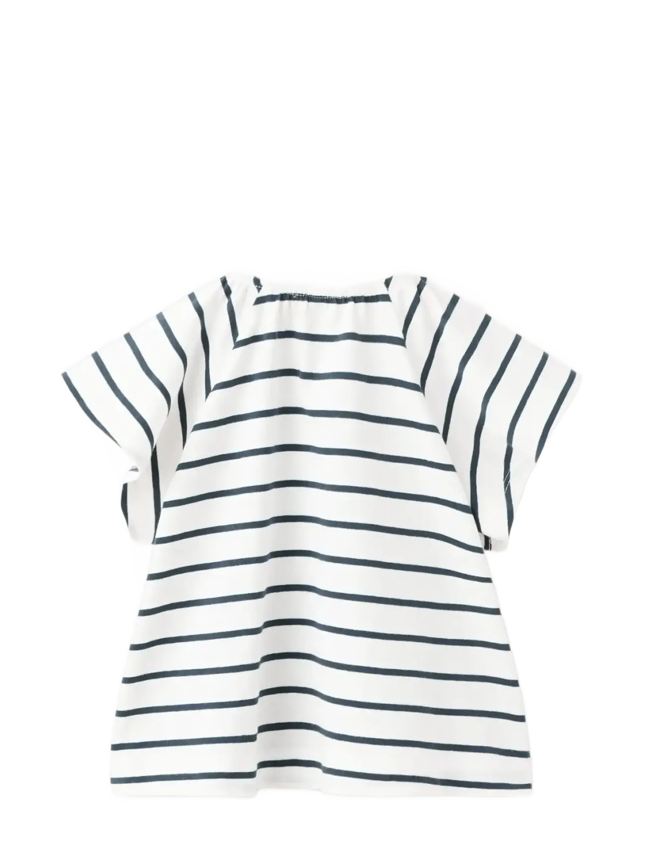 Mango - Striped cotton T-shirt - kortärmade t-shirts - navy - 1