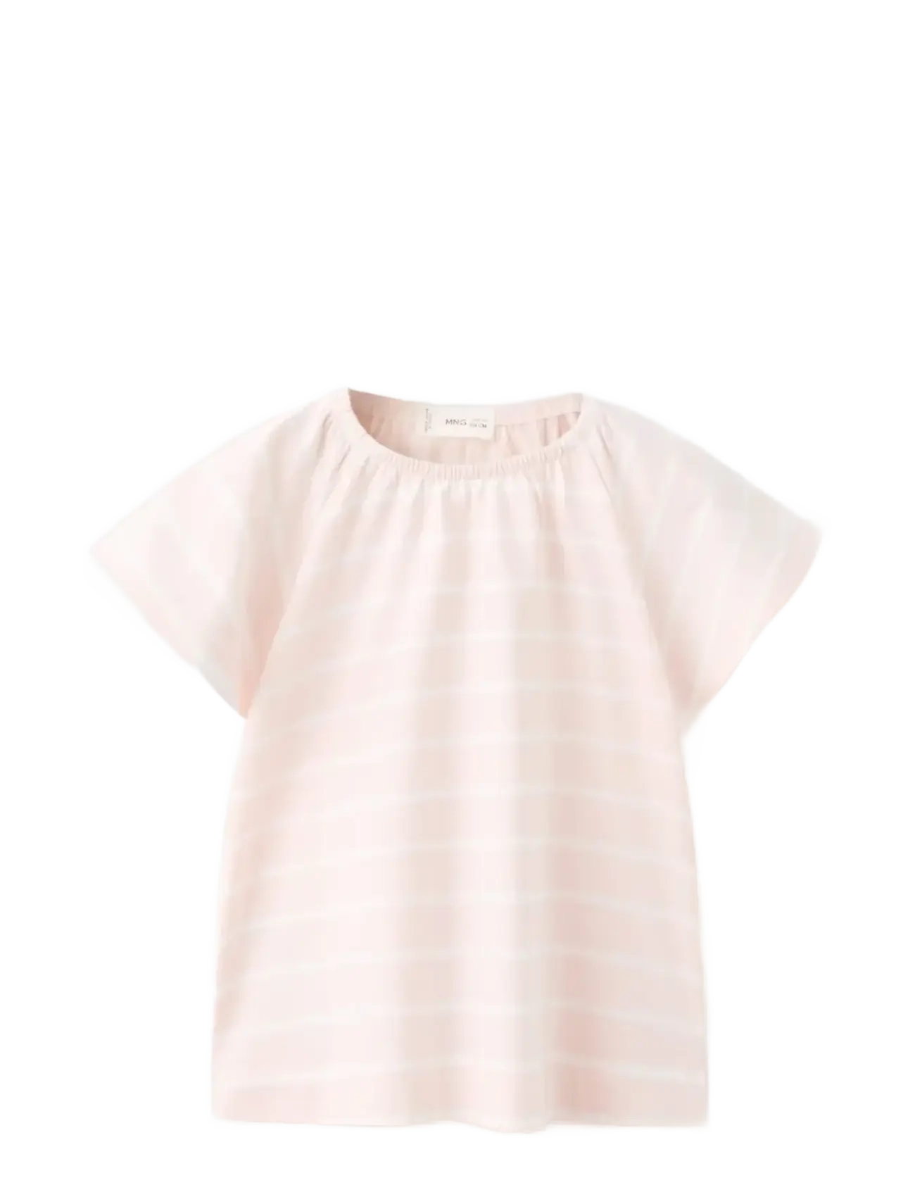 Mango Striped Cotton T-Shirt, 12-18M, Pink, T-Shirts > Kortærmede, Børn