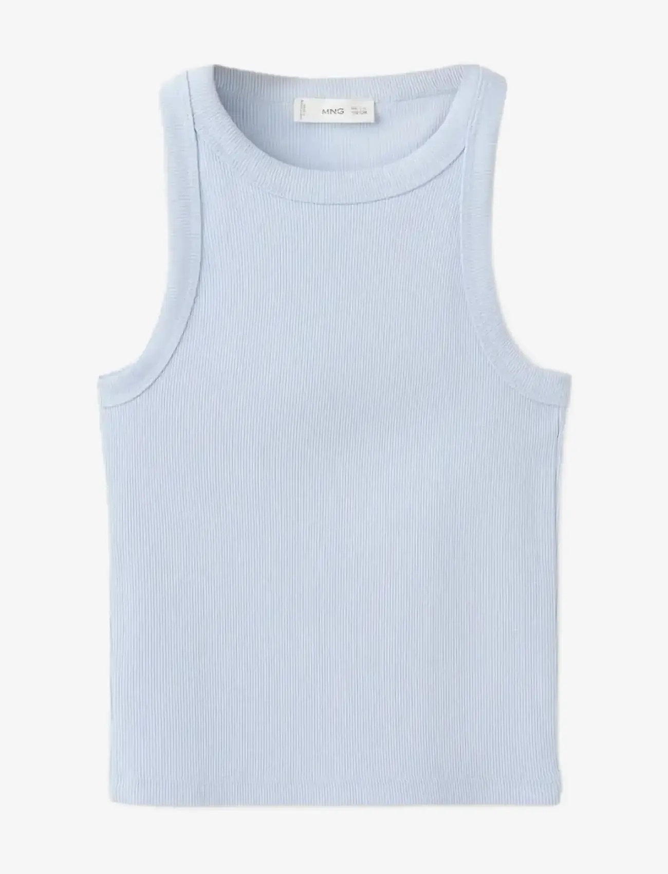 Mango - Ribbed cotton-blend top - Ærmeløs undertrøje - lt-pastel blue - 0
