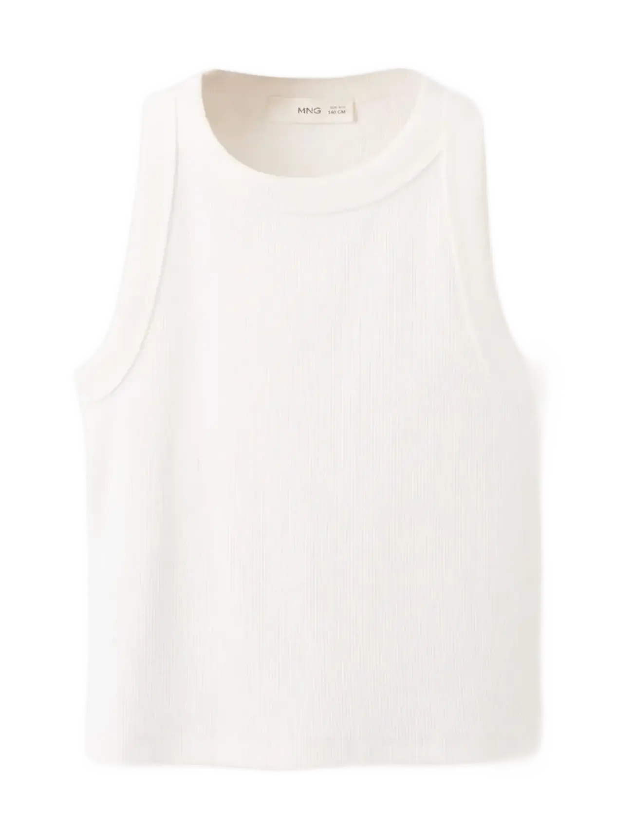 Mango Ribbed cotton-blend top - Yläosat - NATURAL WHITE / cream
