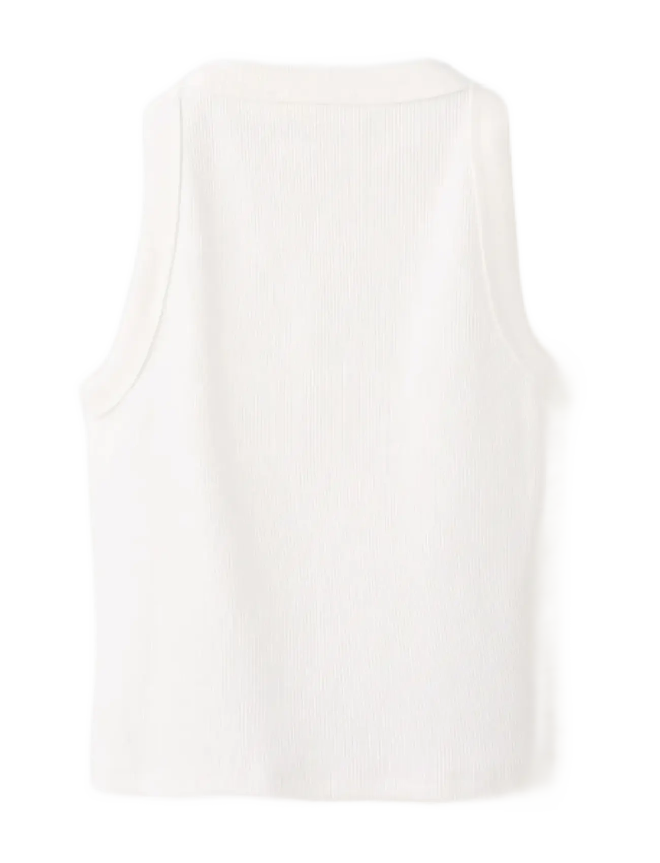 Mango - Ribbed cotton-blend top - linnen - natural white - 2