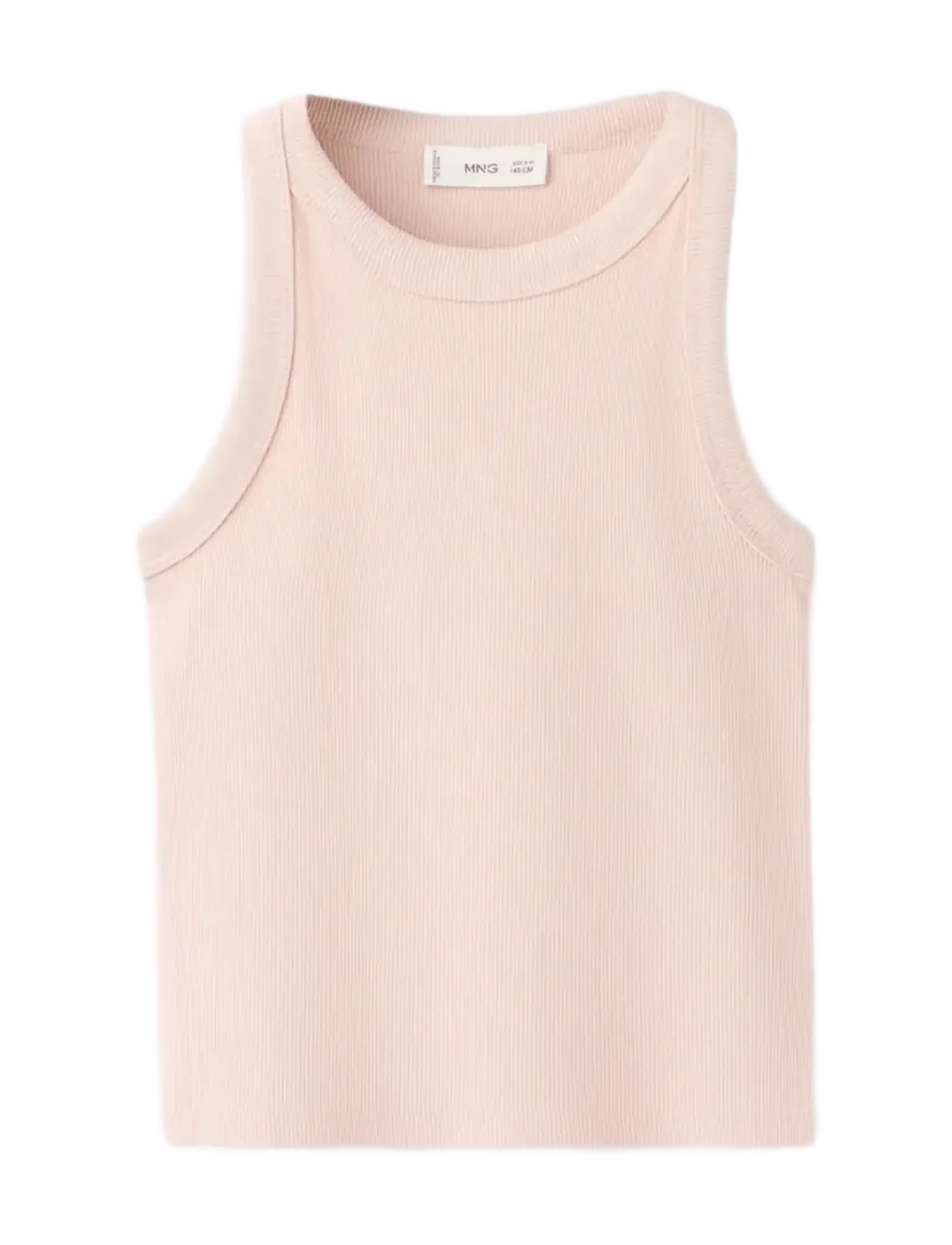 Mango Ribbed Cotton-Blend Top, 11-12, Pink, Overdele > Veste, Børn