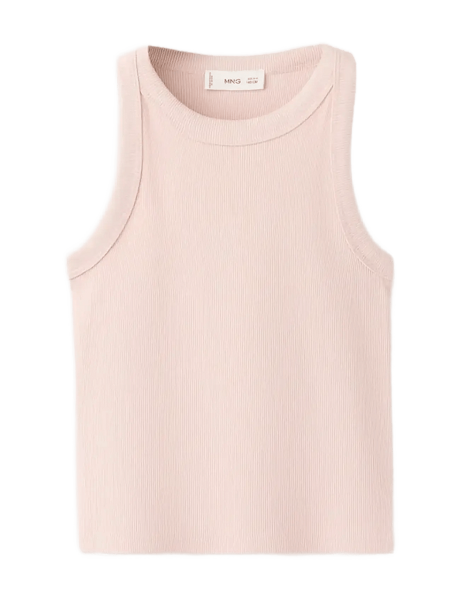 Mango - Ribbed cotton-blend top - Ærmeløs undertrøje - pink - 0