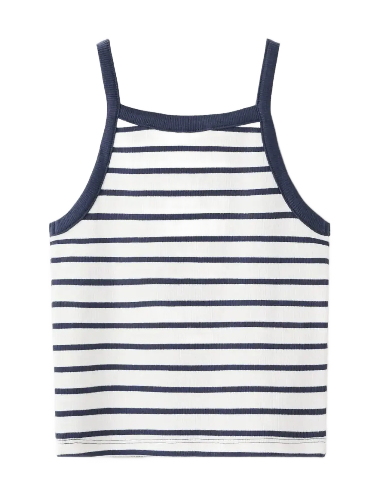 Mango Striped Strap T-Shirt, Børn, Stribet Stroptop, Navy, Str: 11-12