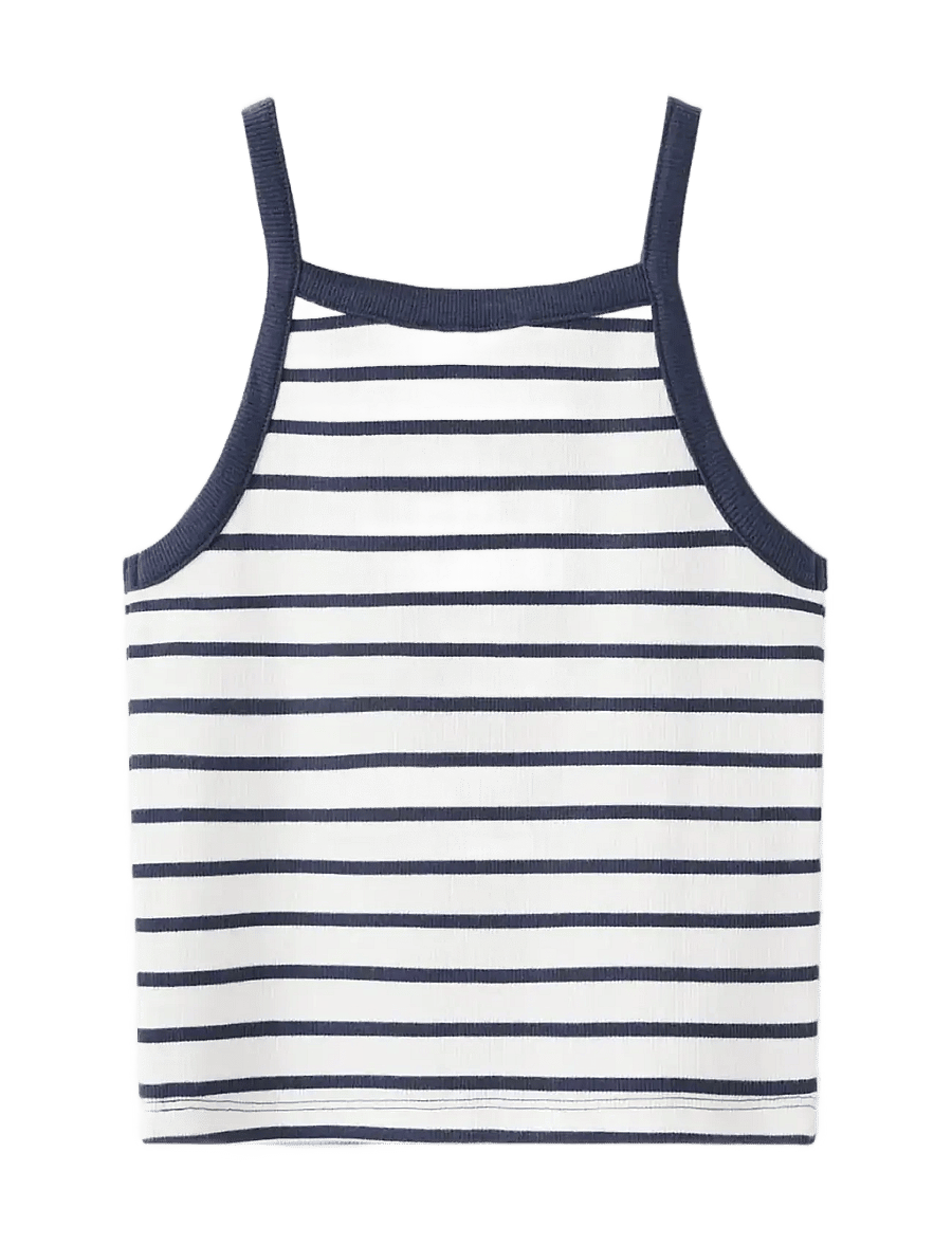 Mango - Striped strap T-shirt - Ærmeløs undertrøje - navy - 0
