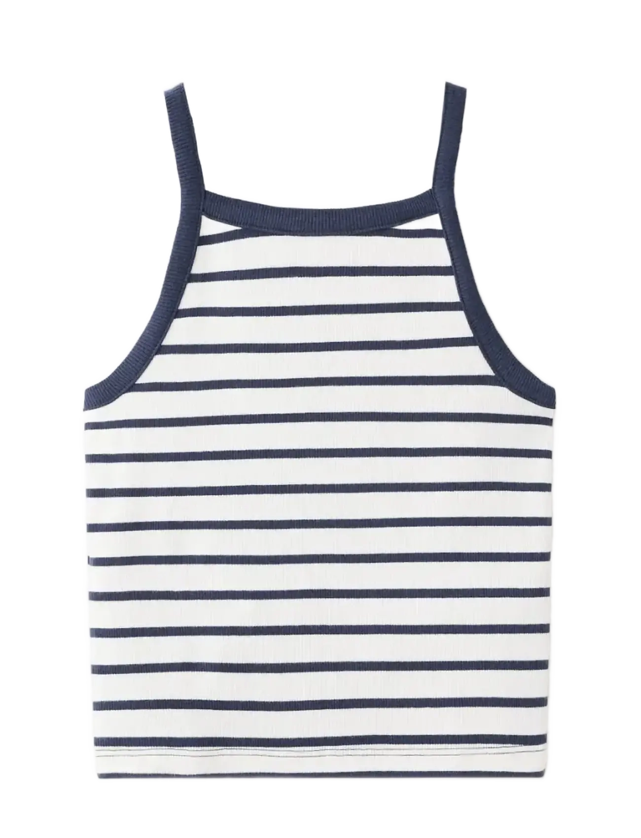 Mango - Striped strap T-shirt - linnen - navy - 1
