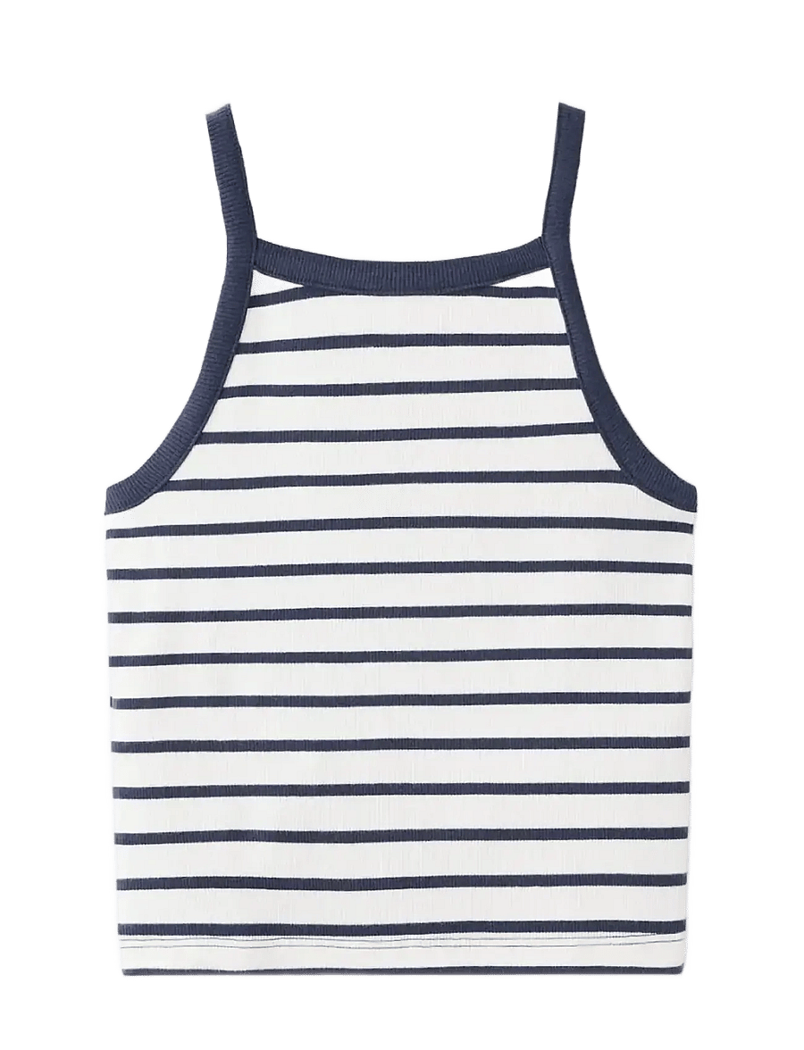 Mango - Striped strap T-shirt - Ærmeløs undertrøje - navy - 1