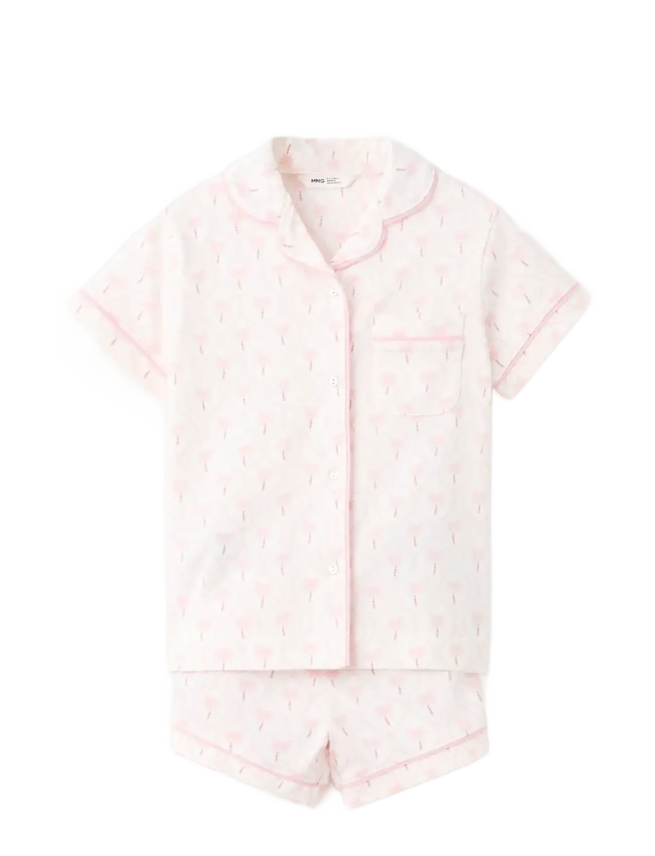 Mango Printed Short Pyjamas, 5-6, Rosa - Pyjama Sets, Kinder