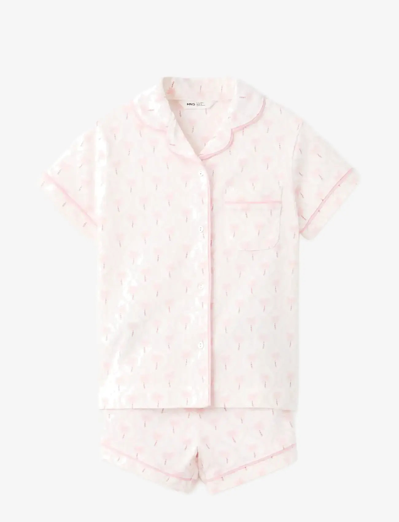 Mango - Printed short pyjamas - sets - pink - 0