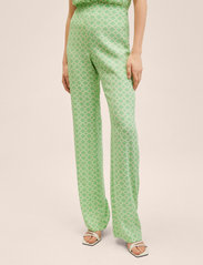 Mango - Flowy printed trousers - laveste priser - green - 2