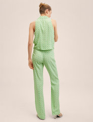 Mango - Flowy printed trousers - laveste priser - green - 3