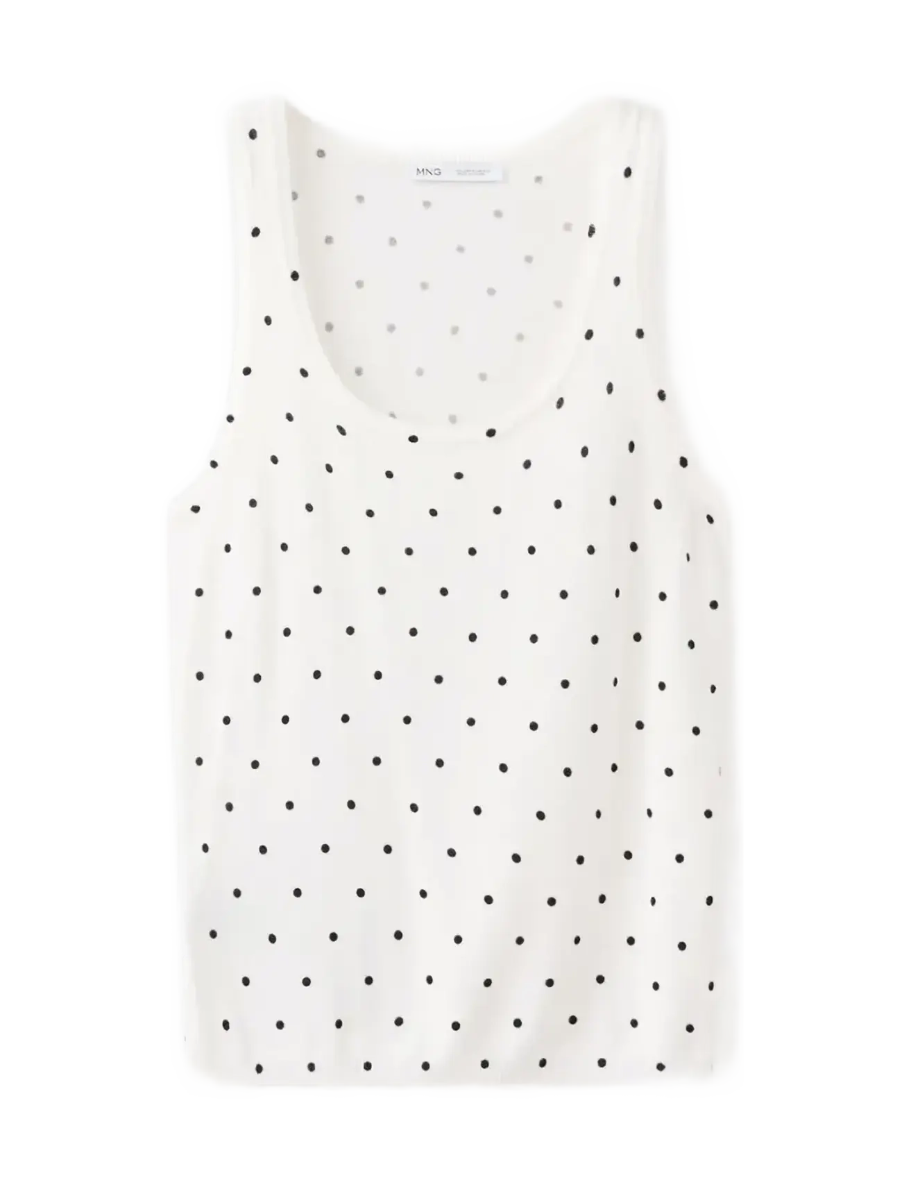 MANGO Polka-Dot Strick Oberteil Cream - S - Damen