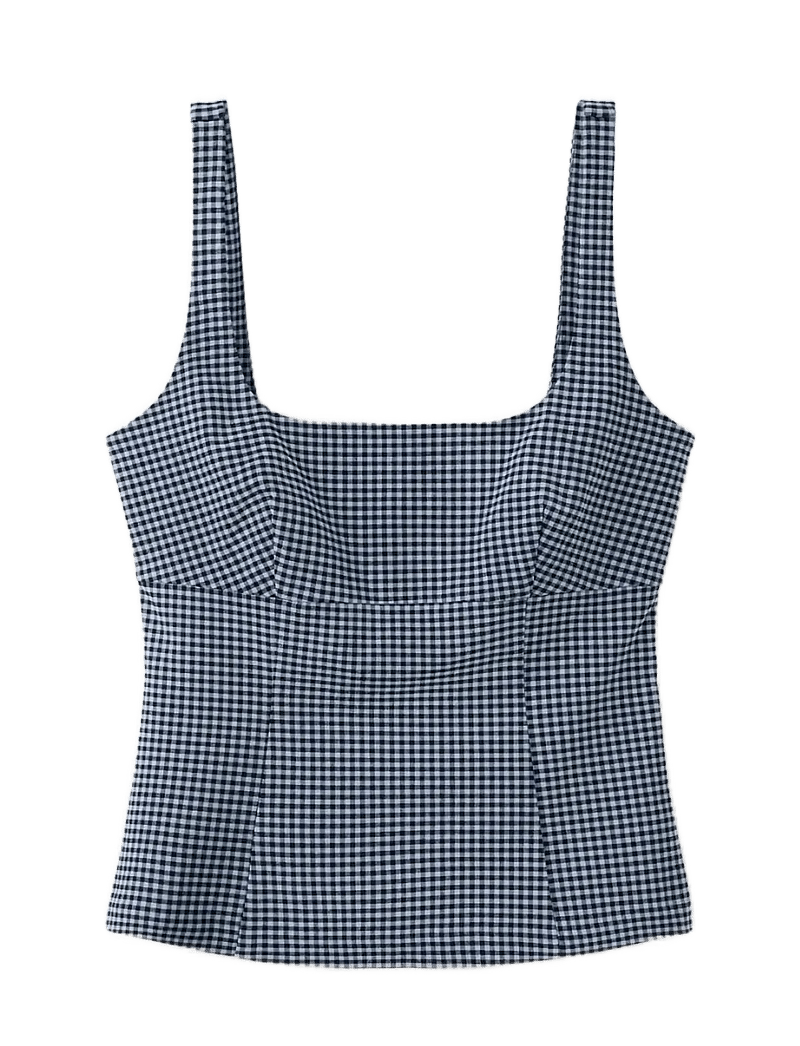 Mango - Vichy Top - tanktops - medium blue - 1