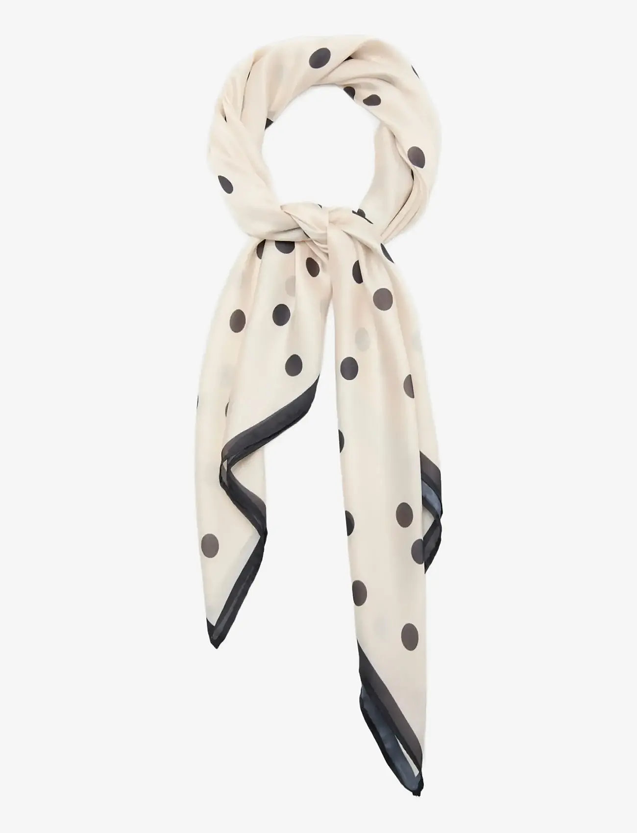 Mango - Satin check-print scarf - lightweight scarves - black - 1