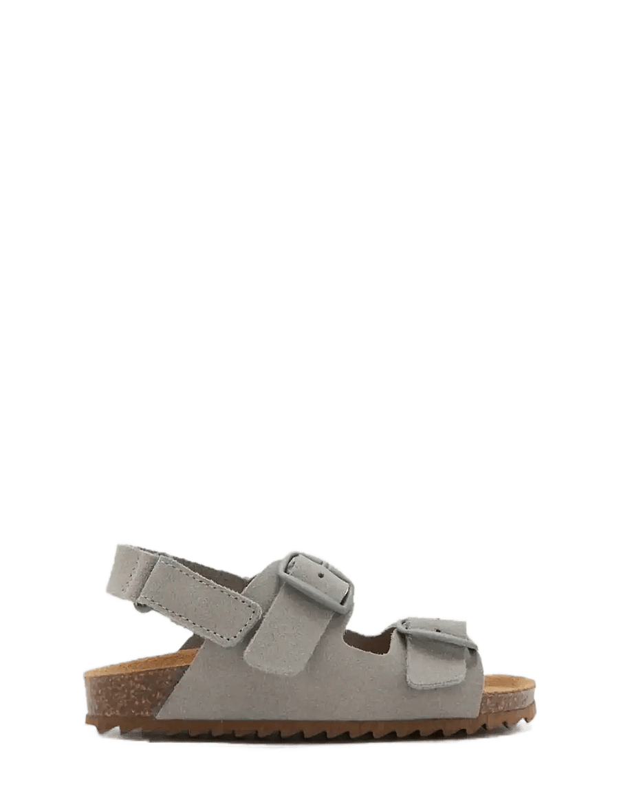 Mango - Buckles leather sandal - sandaler - grey - 0